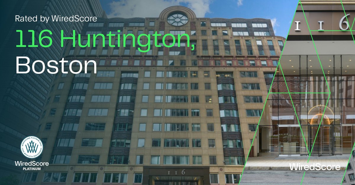 WiredScore's tweet photo. You're looking at Boston's premier office destination, 116 Huntington Avenue... And guess what? They've achieved WiredScore Platinum! 🎉 @ColumbiaCXP 

#116HuntingtonAvenue #WiredScore #realestate #CXPCommunity https://t.co/SZ9p2OBtqK
