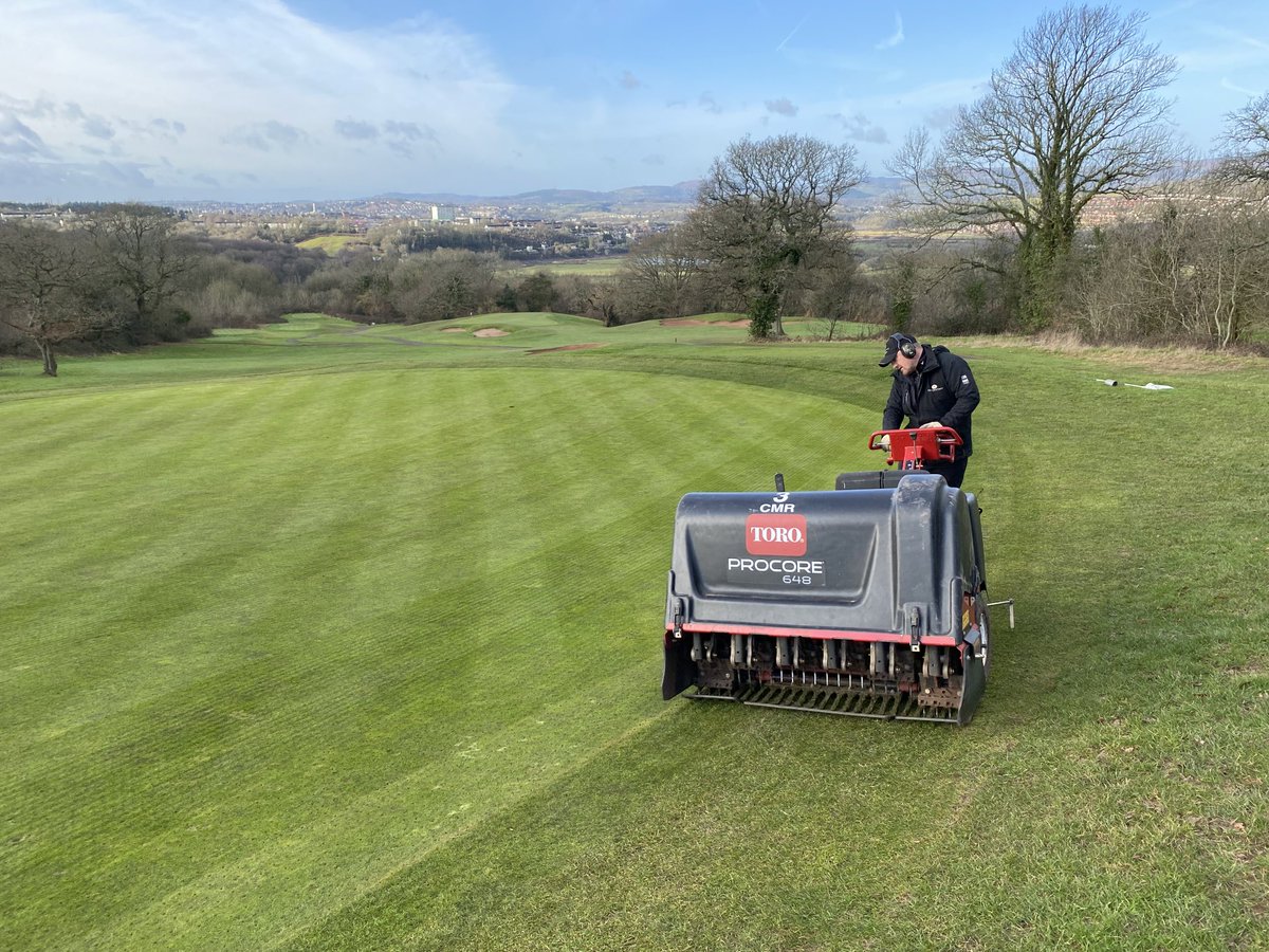jmckenziej's tweet photo. It would seem the whole industry is punching some kind of holes into fine turf this week - no different ⁦@TheCelticManor⁩ this week ! https://t.co/iQFqhlGNfI