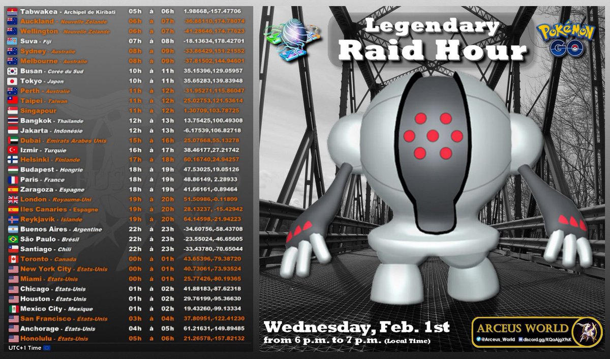 Arceus_World's tweet photo. ꧁❂ ✨RєgιѕтєєƖ✨❂꧂
will be appearing in raids from Feb 1 to Feb 8 at 10am local time
Legendαrч Rαıd Hour:
✰ Wed, Feb 1 from 6pm to 7pm Local Time
❣️Like & RT💝
#PokemonGO #LegendaryRaidHour #ポケモンGO
#Registeel #レジスチル #PokemonLegendsArceus #ShinyCheck #色違い https://t.co/ZXwuT22OBZ