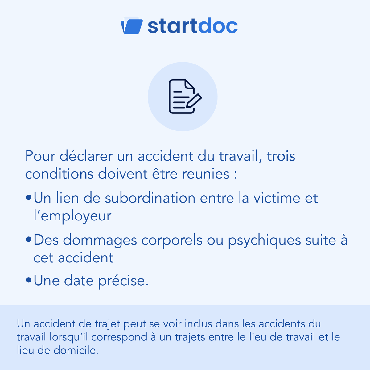 startdocfr's tweet image. 💡 GUIDE : Comment déclarer un accident du travail ou une maladie professionnelle ?

Téléchargez gratuitement ce formulaire sur ow.ly/X8E950MEcz5 ➡️ startdoc.fr/documents/2627…