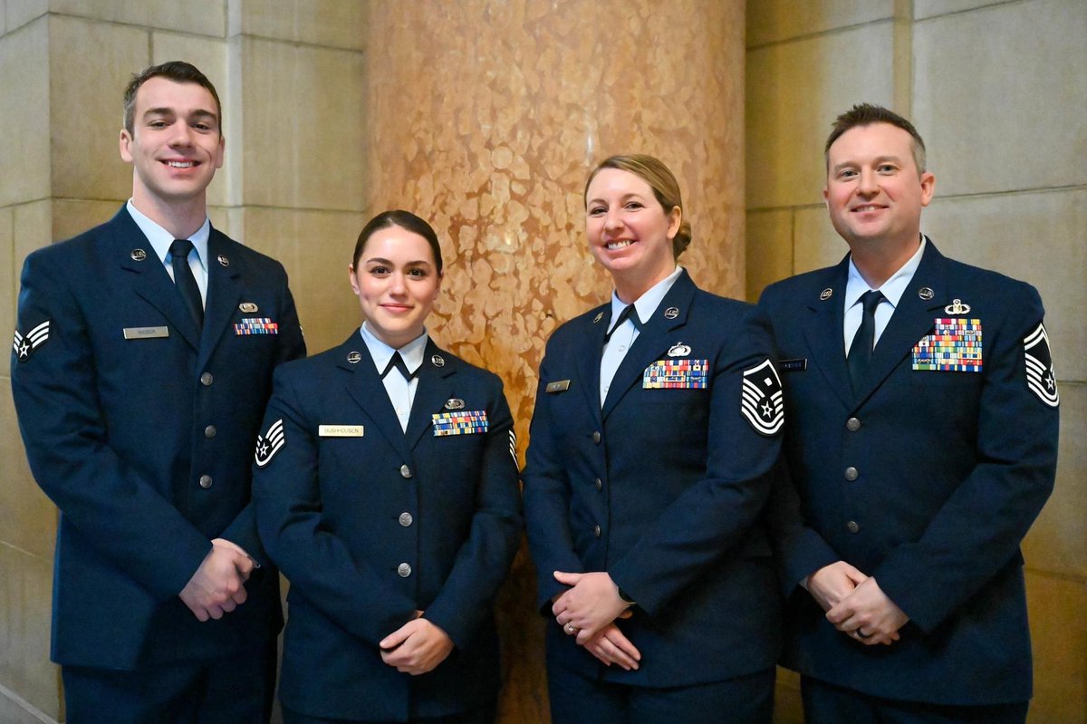 155thARW's tweet photo. Presenting the Nebraska Air National Guard's Outstanding Airmen of the Year for 2023!
- Senior Airman Corey Weber
- Staff Sgt. Alica Bushhousen
- Senior Master Sgt. Nathan Schmaderer
- Master Sgt. Crystal Puhalla
#NEGuard #Neang https://t.co/iKJEycCseI