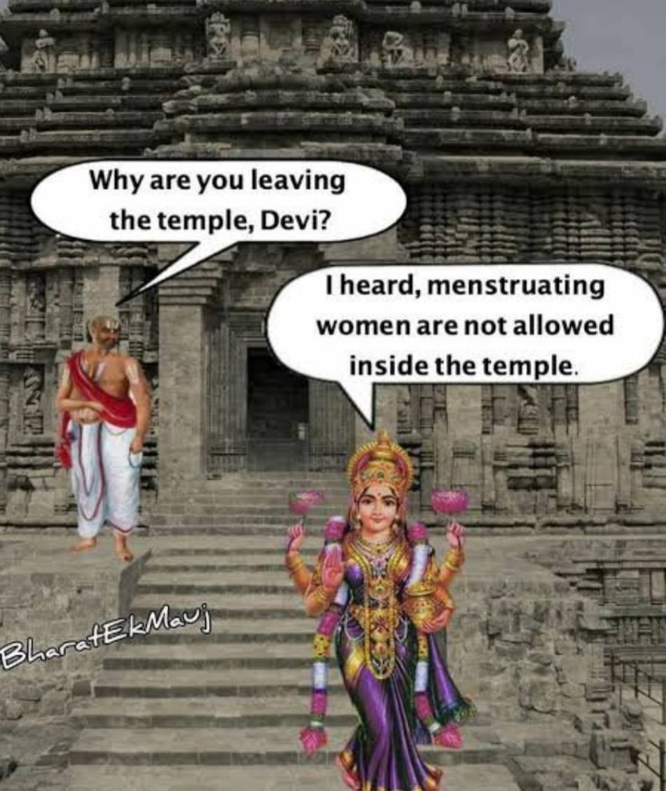 Picture speaks!
anyone know the reason behind this?👇🤔🤔
Why they considering women impure during periods????🤔😡
#womenrights #periodpoverty #periodmemes #periods #periodstories #pain #smashshame  #womenempowerment