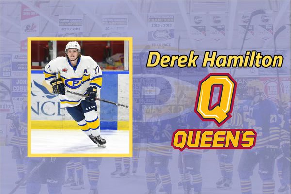 We are incredibly proud to announce that Derek Hamilton will be pursuing an education with <a href="/QueensMHockey/">Queen’s Gaels Men’s Hockey</a> in <a href="/USPORTSca/">U SPORTS</a> in his hometown next season. Congrats on the commitment, Hammy!