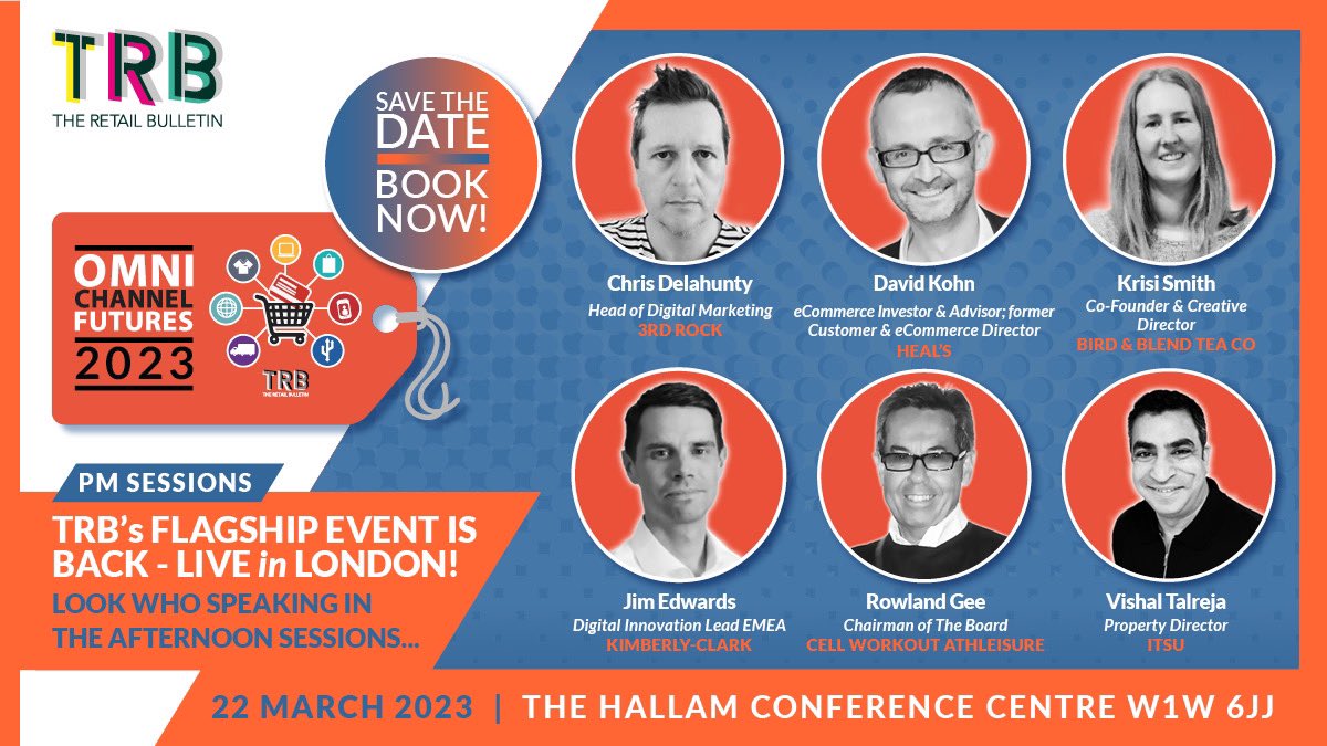 RetailBulletin's tweet photo. Omnichannel Futures 2023 ✨

New speakers from Itsu, Heal’s, Kimberly-Clark, Bird &amp; Blend Tea and more… Discover what some of the UK’s most successful retailers are planning in the race for customers across all channels. 

Find out more here: https://t.co/FyLzS3Bwwz… 

#OCF23 https://t.co/dOQBaVFkOZ