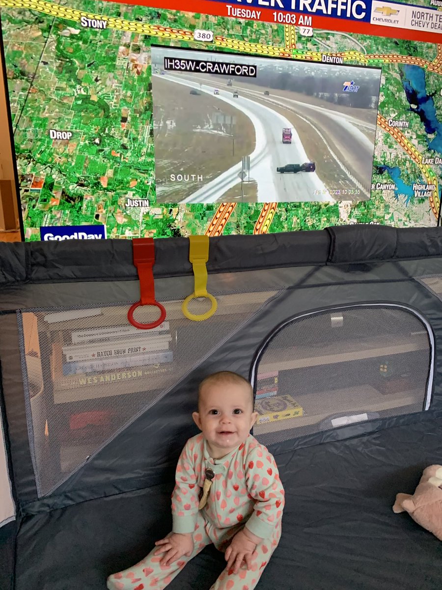 Lucy’s first “snow day” and she’s already a wise TV viewer! #GoodDayFox4