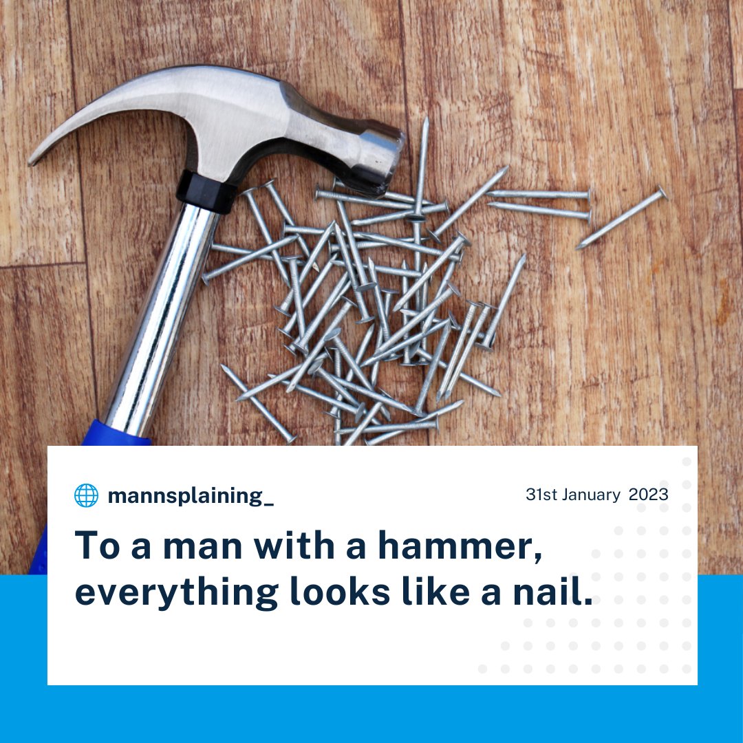 mannsplaining_'s tweet photo. The latest blog post is now live! "To a man with a hammer..."
Read more here: https://t.co/eZV4Uco7Kp
#medblog #medtech #ortho #orthopaedics #hipresurfacing #totalhipreplacement #totalhip #hipreplacement #hipsurgery #hipspecialists #blogpost #maslow #psychology #orthotwitter https://t.co/mcKr1Cwqvp
