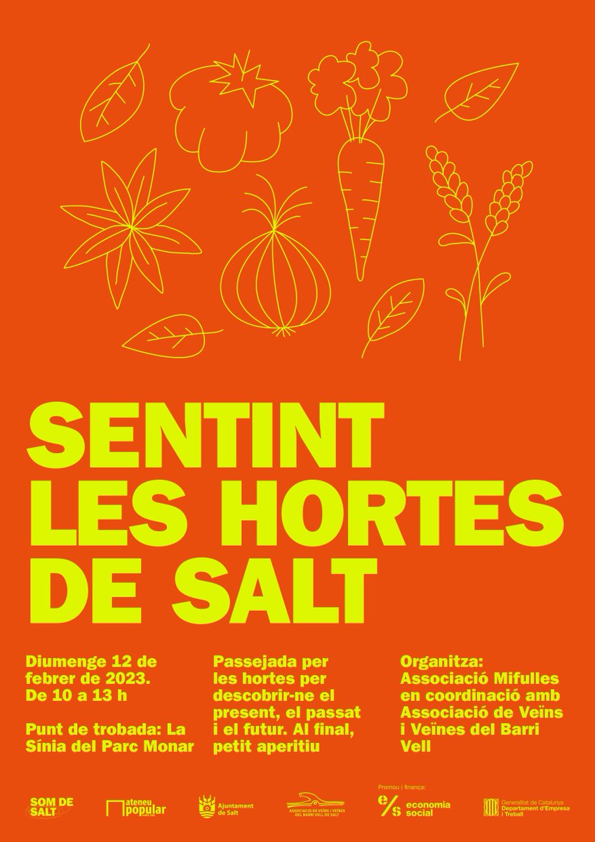 somdesalt's tweet photo. El dia 12 de febrer, #Milfulles organitza una passejada per redescobrir aspectes del passat, recollir records de les persones participants vinculats a les hortes, visitar un hortolà històric i projectar les hortes que volem. Al final de la passejada hi haurà un petit aperitu!😋 https://t.co/ead8u987J8