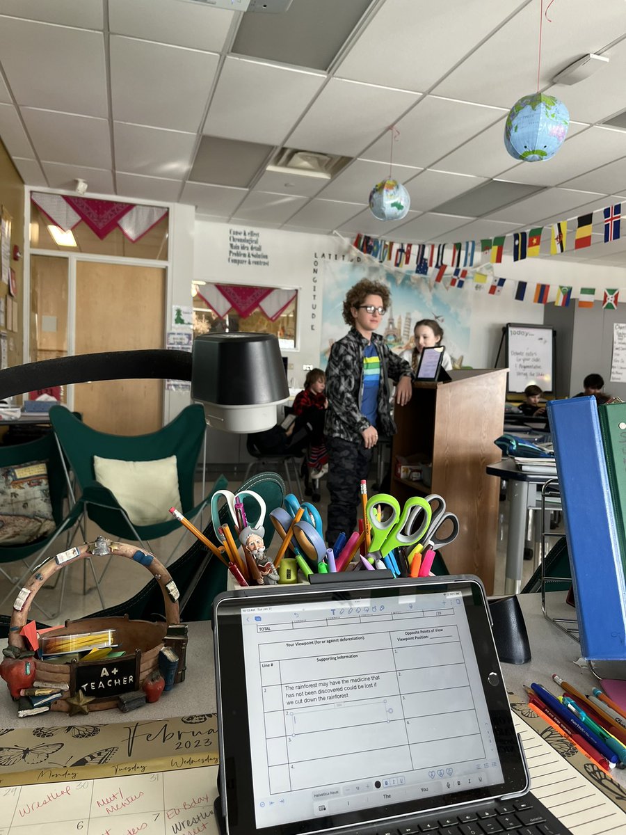 falk_heike's tweet photo. @cjhdragons students debating over saving the rainforest. All a part of learning strategies for successful argumentative writing in Global Studies! https://t.co/IOq3WOzJM8