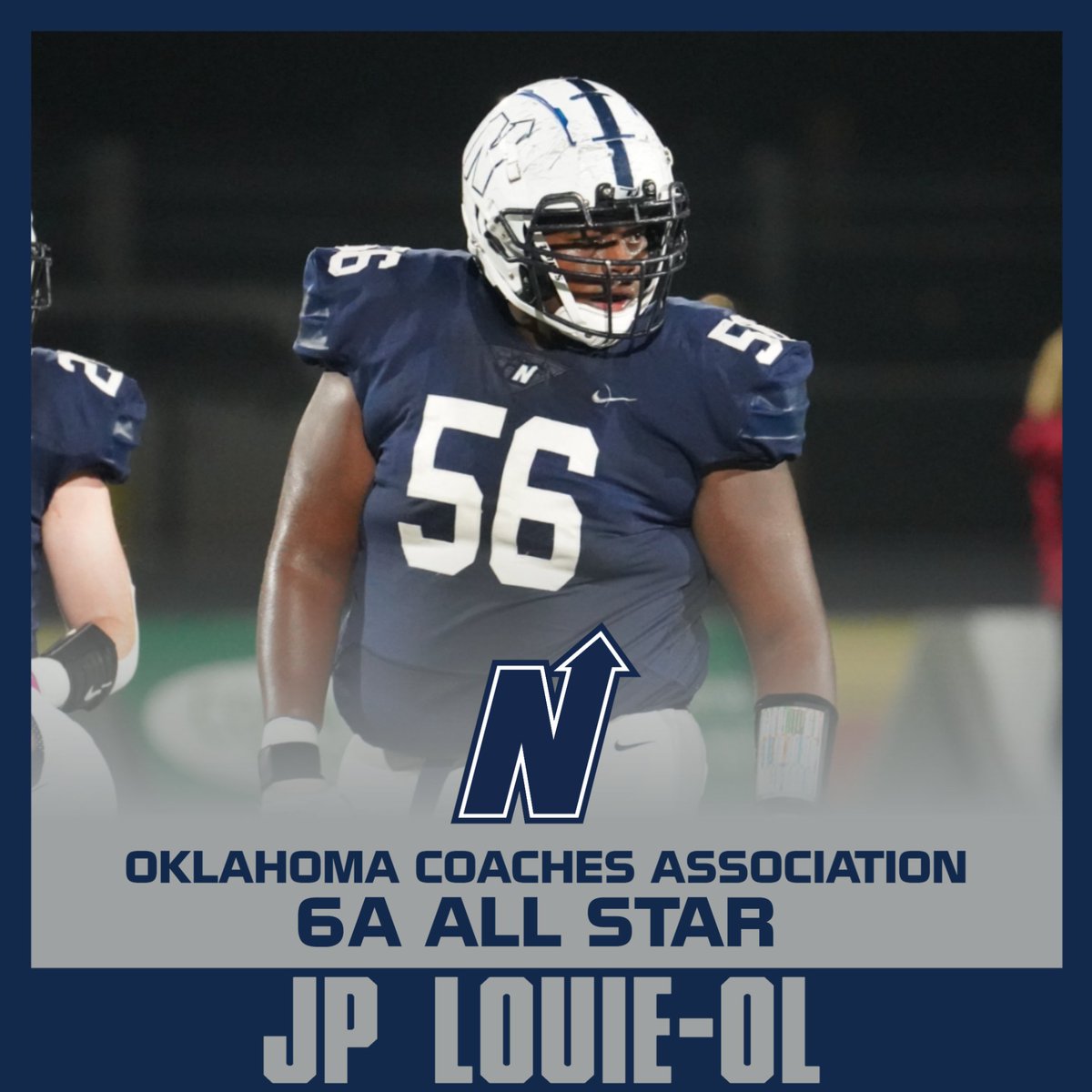 Congrats to @LouieJohnPaul on being named as an Offensive Lineman on the Oklahoma Coaches Association 6A All Star by Class Team!  #HuskyNation #beGREAT @edmond_football