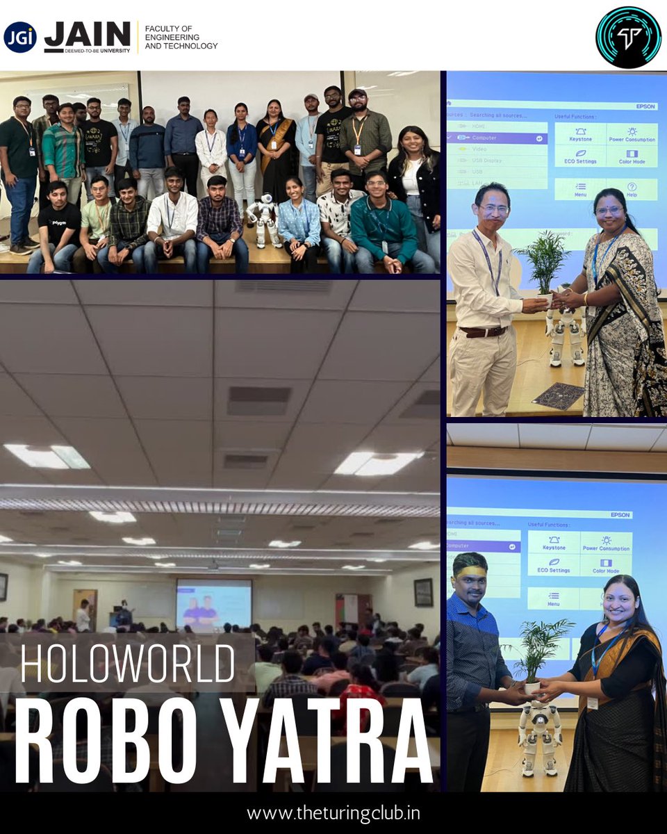 theturingclubJU's tweet photo. A glance at a TTC-hosted event in collaboration with @holoworld_one
#Roboyatra is a journey filled with opportunity, knowledge, and fun; a journey into the worlds of #AR, #VR, and #robotics . https://t.co/AMgf4jS4AA