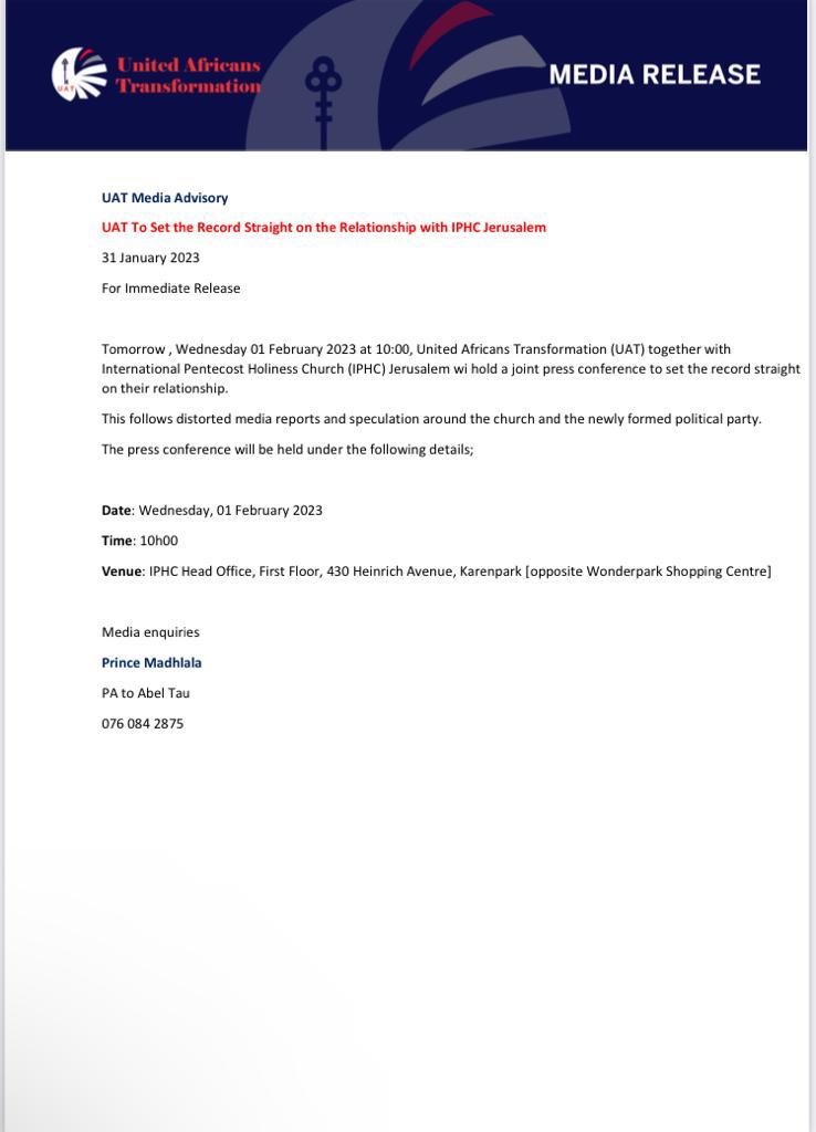 UAT2023's tweet image. Media Advisory
#LetsGetItRight
@SABCNews
@NewsroomAfrica1
@pretorianews
@City_Press
@SowetanLIVE