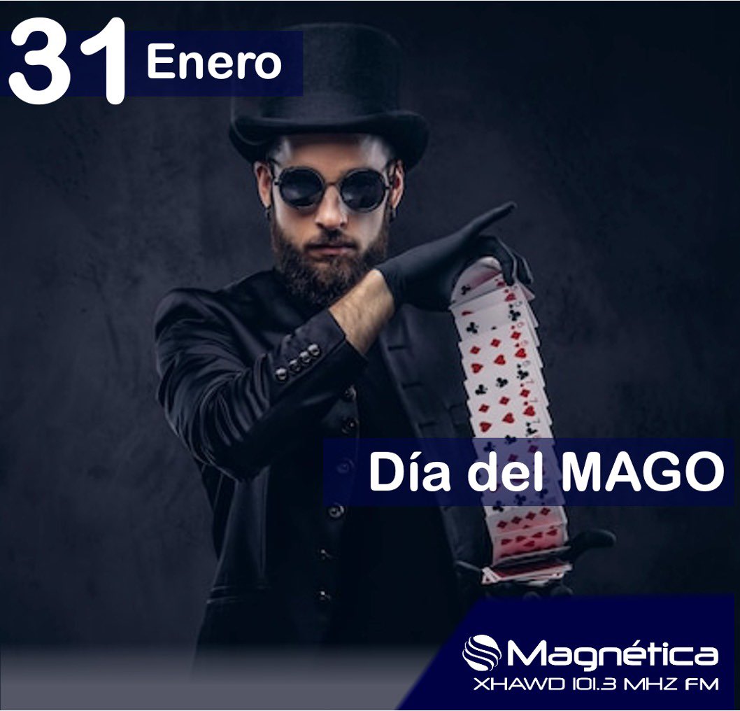 magneticafm's tweet photo. Hoy 31 de enero se celebra el #DíaInternacionalDelMago, 🎩 🪄 este día fue escogido para rendir un especial tributo al santo patrono de los #Magos 🎴 conocido con el nombre de #JuanBosco. #Merlín, #Houdini, #DavidCoperfield entre los magos más famosos ¿recuerdas a uno? ♠️♣️♦️♥️ https://t.co/CFjTzScb5k