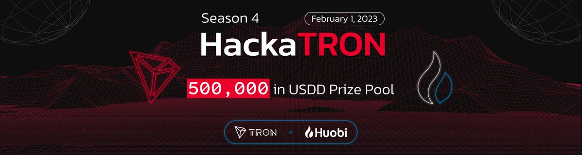 DoraHacks's tweet image. Announcing #HackaTRON S4 from #TRON Global Hackathon series, hosted by @trondao and @HuobiGlobal 
💎Prize pool: Up to $500K.
🗓️Project submission starts from Feb 1st to Apr 16th.

Apply now with your project👇👇**Remember to read the rules first!**
dorahacks.io/hackathon/hack…