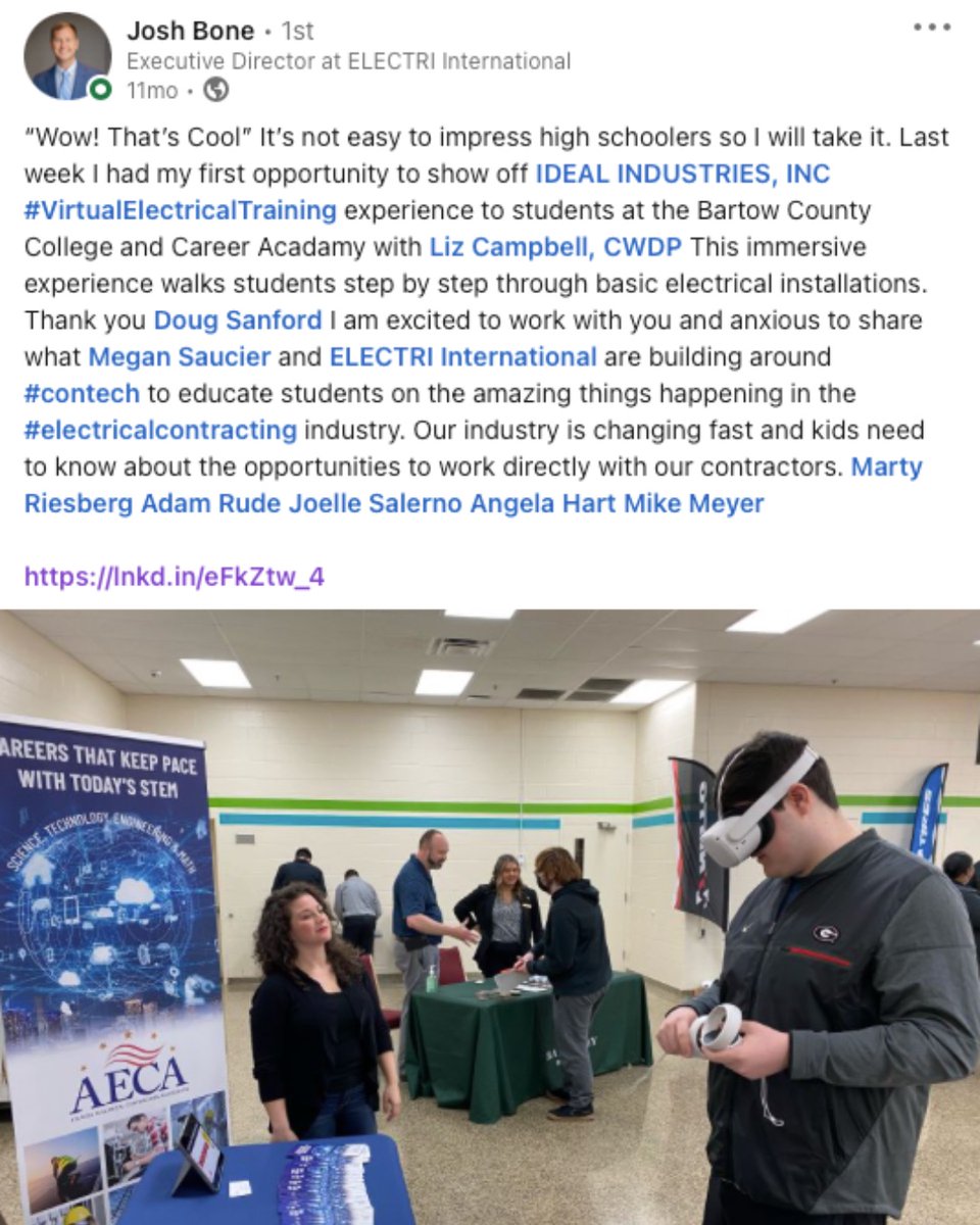 Our industry is changing fast, and we are committed not just to keeping up but to being at the forefront of all that is possible with a career in electrical construction.

VR training ✔️  Free materials ✔️ That's a win-win! 
Check it out 👉 bit.ly/VRTraining-Fre…

#etATraining