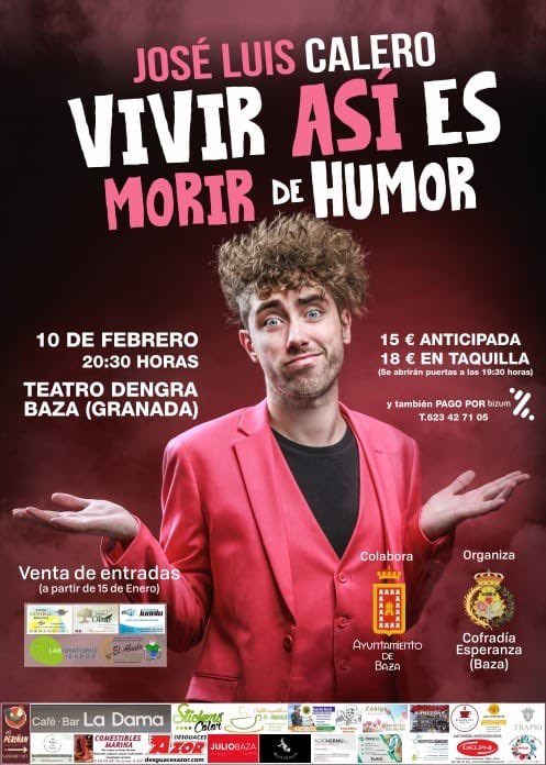 VENTA DE ENTRADAS ANTICIPADA EN:

📍Laboratorio Ibarra (C/Barco Junto estación de autobuses)

📍Admin. De Loterías El Abuelo (Cava Alta)

📍Autotaller JuanLu (Ctra. de Murcia)

📍Restaurante Venta el Olivar (Carretera de Caniles)

📍Bar Central (Benamaurel)

¡¡NO TE LO PIERDAS!!