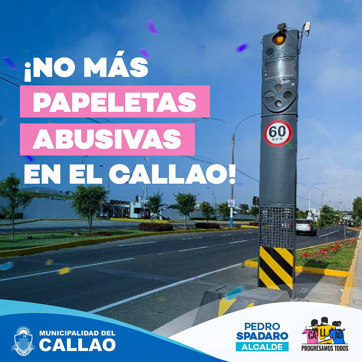 municallao's tweet photo. ADIÓS A LAS PAPELETAS EN EL #CALLAO

Se ha tomado la firme decisión de #NO renovar contrato con la empresa concesionaria de #fotopapeletas. Y dentro de unos días se lanzará la primera #aministía de hasta el 80% en pago de papeletas.

#CallaoProgresamosTodos https://t.co/kWrKecQIGx