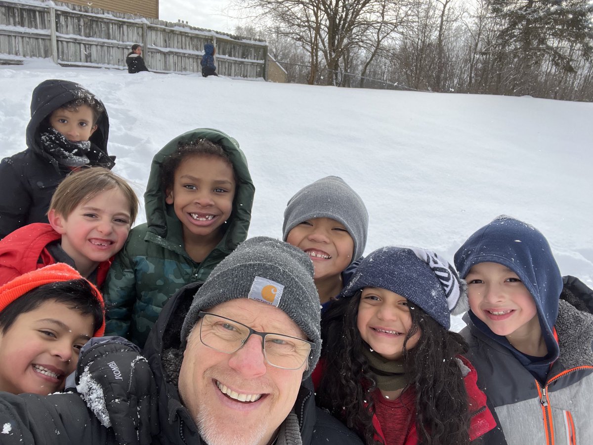 Recess time with Kindergarten!!!  #relationships #winterfun