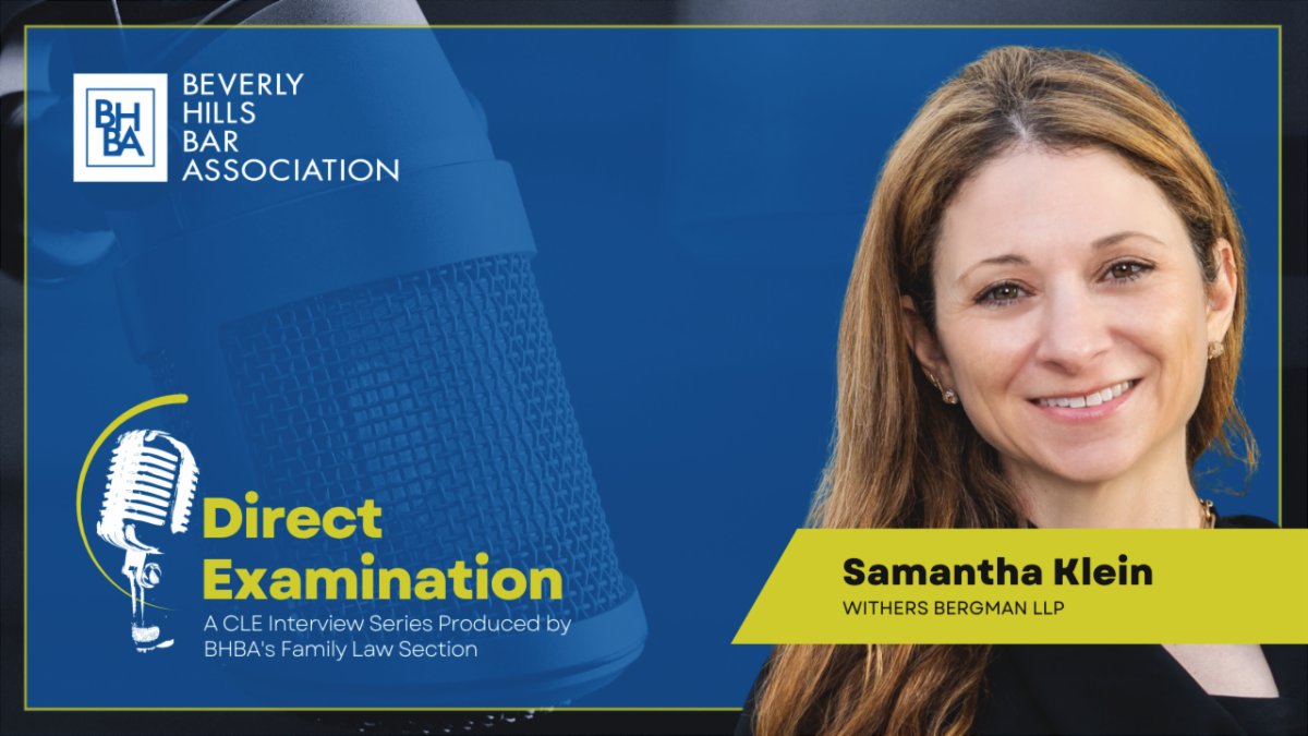 YRLawFirm's tweet photo. Tune in Wed. 12:30 pm, for the next episode of @BHBA's Direct Examination with Dan & Lauren. They will interview Samantha Klein, a partner and head of the California family law practice of Withers Bergman LLP.
#YoungmanReitshtein #FamilyLaw #BHBA #DirectExamination #SamanthaKlein https://t.co/m5ahEq2keJ