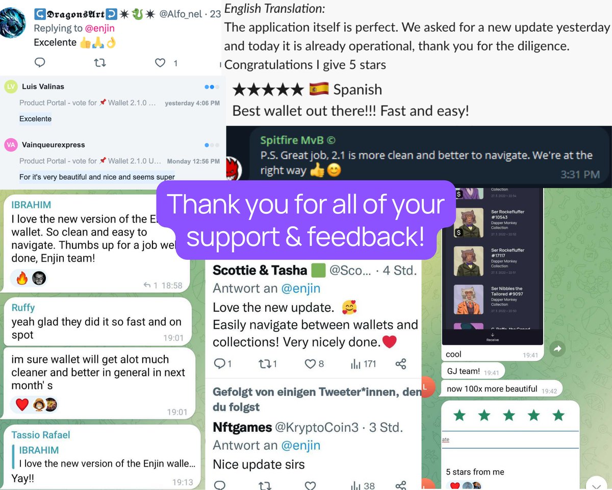 enjin's tweet photo. It's been a week since our latest update to the #Enjin Wallet app on iOS and Android and we're overwhelmed by the positive feedback and responses!

Thank you to everyone that have left comments or suggestions for us - your feedback is invaluable!📱 https://t.co/Y3Z6w1KIDg