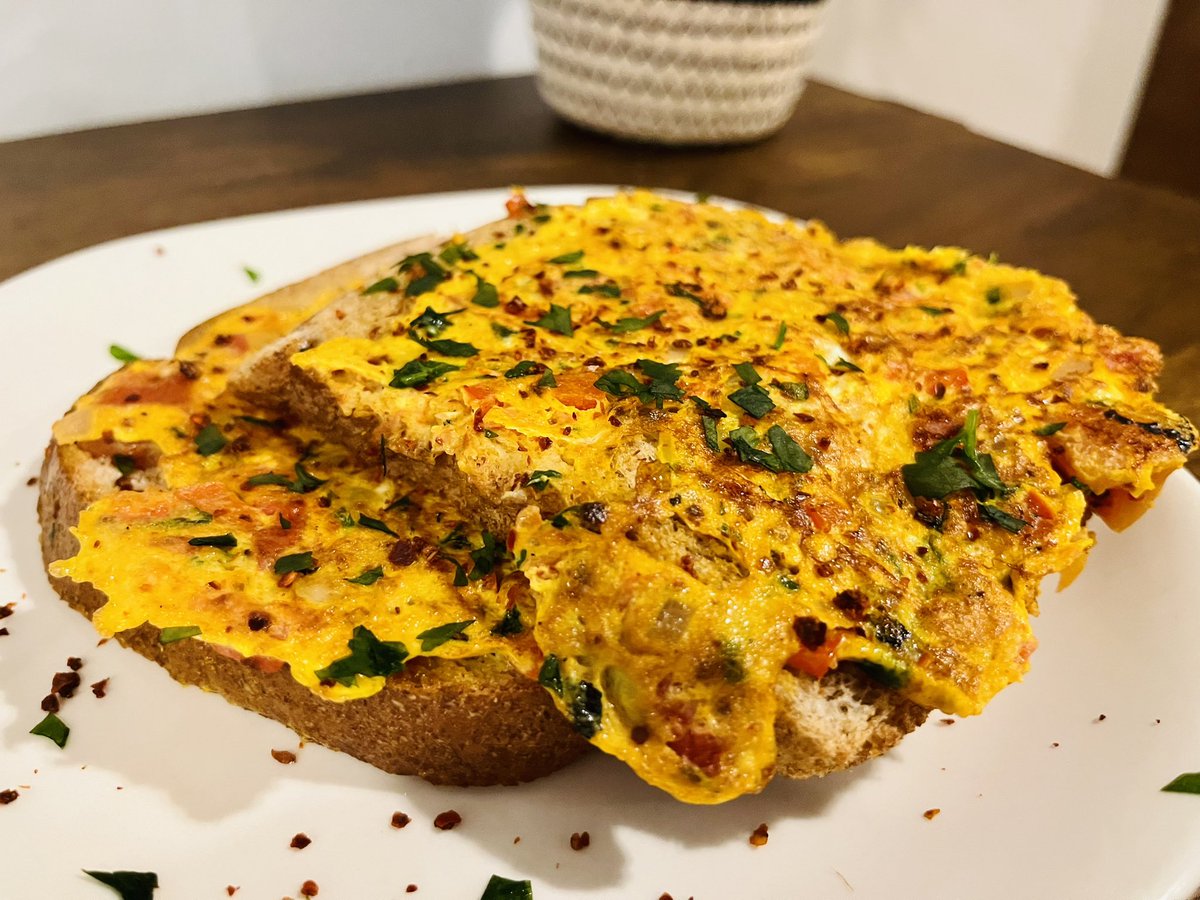 Breakfast today…egg toast. #indianstreetfood #Philly #foodie 💕😋