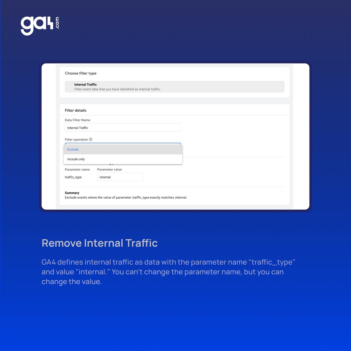GA4Guide's tweet image. Why bother tracking people who are not among our revenue-generating targets? #GoogleAnalytics4 has some handy #datafilters you can use! 

🧑‍💻Let us show you how to utilize those in #GA4  to exclude internal or developer traffic. 

We don&apos;t like clutter over here.👆