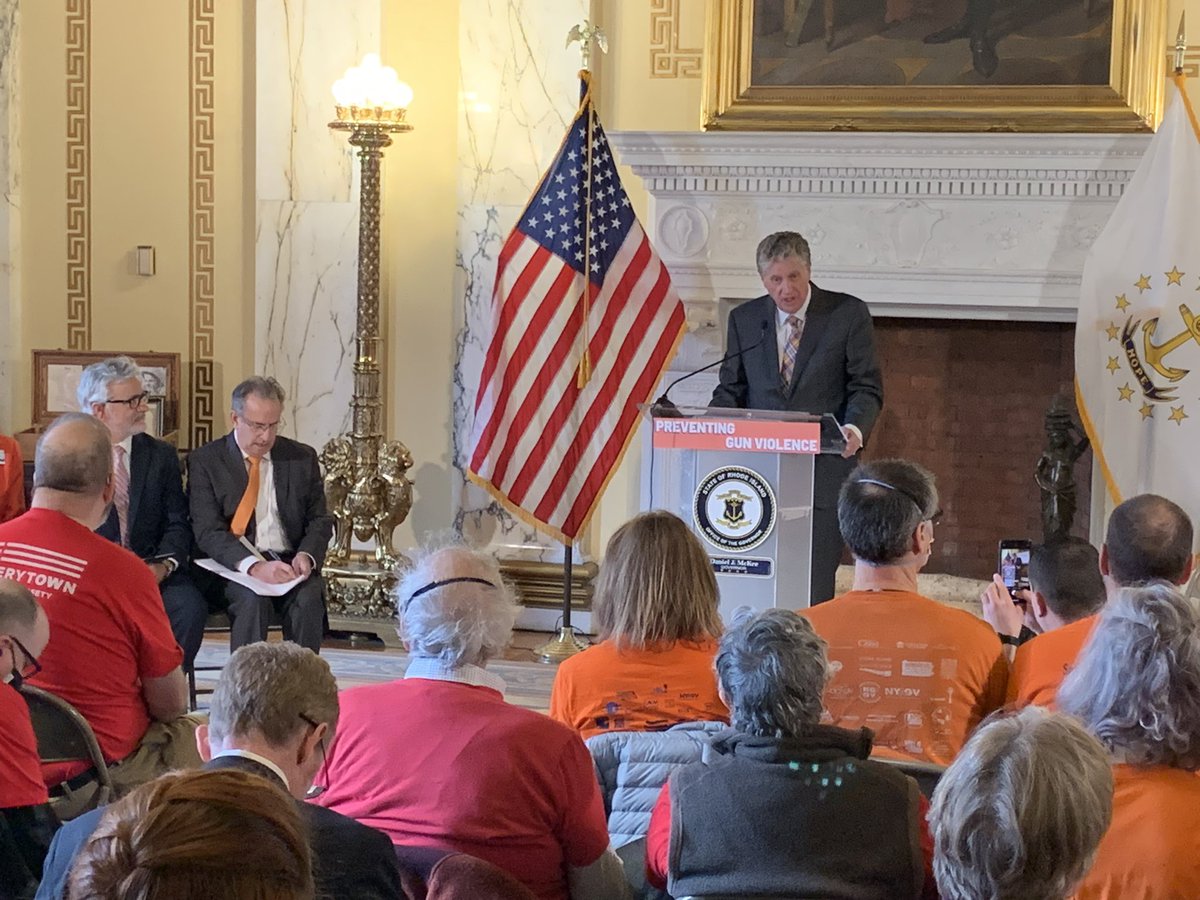 .<a href="/GovDanMcKee/">Governor Dan McKee</a> begins event to highlight the introduction of an assault weapons ban proposal in the legislature. “I’m ready to sign this bill into law…it’s time,” McKee says. RI passed a large capacity magazine ban last year.
