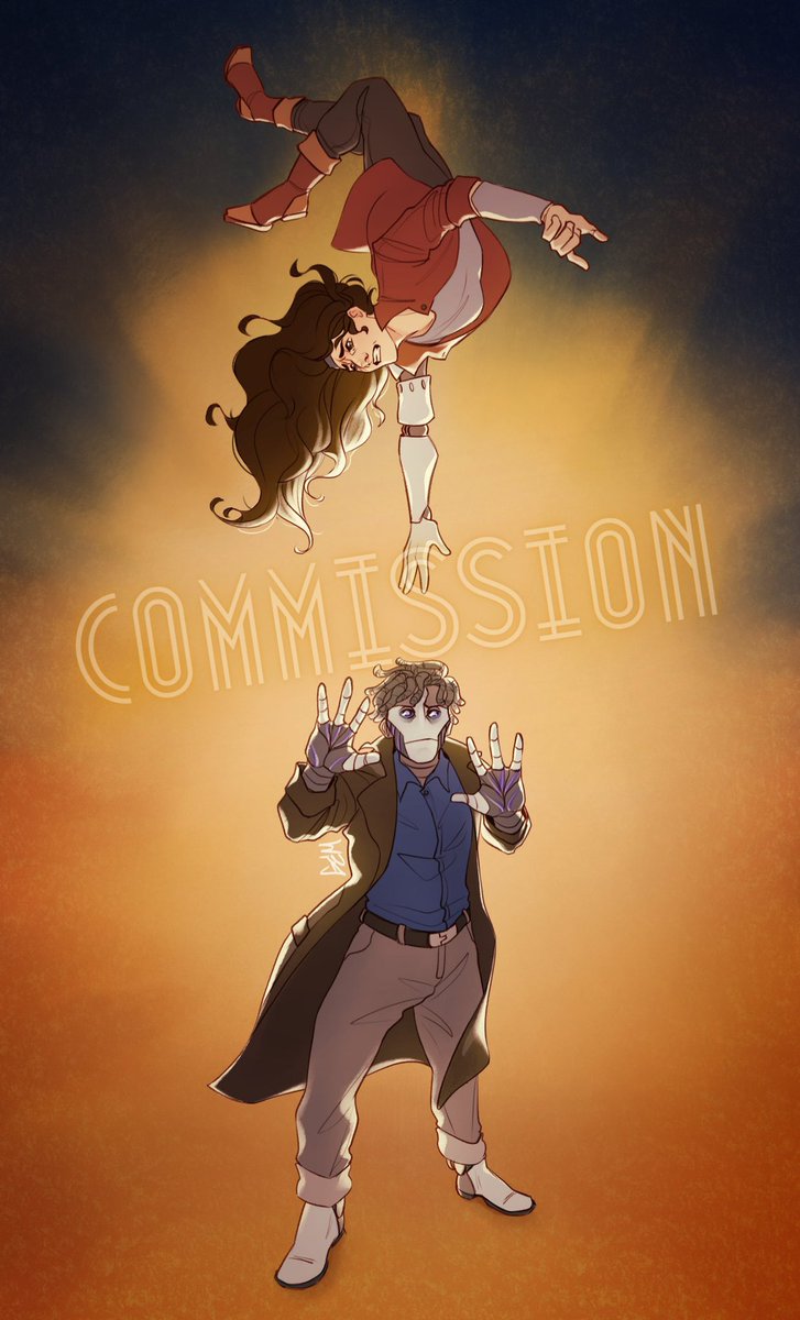 commission I did a few weeks ago of a couple characters from <a href="/rpgforyouandme/">RPG for You and Me</a> ! had a ton of fun with the posing for this one 🙏