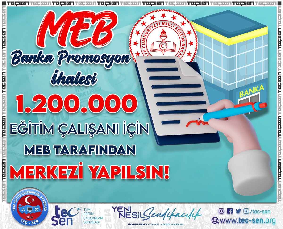 Sağlık, İçişleri, Adalet Bakanlığı yaptı. #mebpromosyon anlaşmasının 1.200.000 personel için ve merkezi olarak yapılmasının önünde hiçbir engel yoktur. <a href="/tcmeb/">Millî Eğitim Bakanlığı</a>