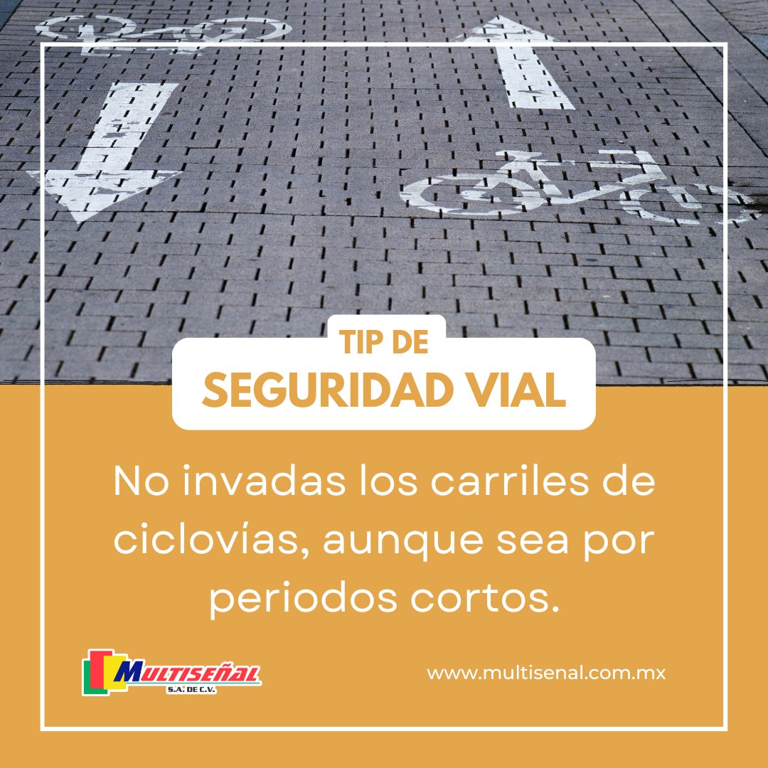 multisenal's tweet photo. Las ciclovías representan el espacio seguro por el que los ciclistas pueden circular. Una invasión, aunque sea breve, los obliga a salir de ella para evadir el vehículo, poniéndolos en riesgo. 🚲
#MultiTip #seguridadvial #Multiseñal https://t.co/pnyfWYVLF7