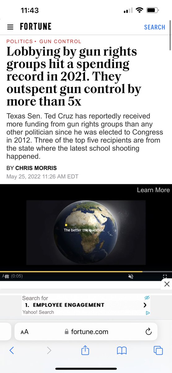 CBoomerVazquez's tweet image. 2022: “Gun rights groups spend $15.8 million on lobbying last year, compared to just $2.9 million in lobbying from gun control groups. That is more than five times as much.“ fortune.com/2022/05/25/nra… #GunLobby #PublicPolicy #PublicSafety #GunLaw