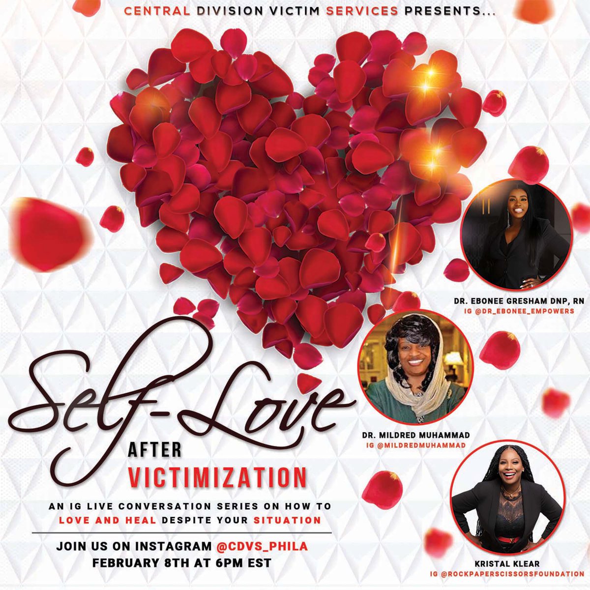 _CDVS_'s tweet photo. Mark your calendars for February 8th at 6pm est. This is going to be an amazing conversation on Instagram Live. They have a story to tell and you do not want to miss it. Follow us: @CDVS_PHILA
#cdvs #selflove #survivors #blessed #loveyourself #victimization #advocate #trauma https://t.co/lgJLU759ti