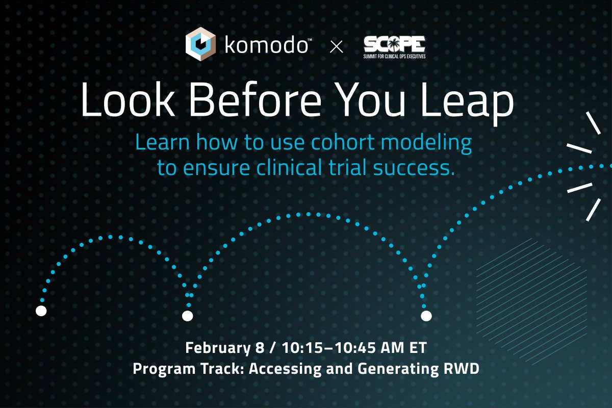KomodoHealth: Legacy inclusion/exclusion criteria can hinder #patientrecruitment, suppress diversity and derail clinical-trial timeframes. Join Kwame Marfo at #SCOPE2023 to see how #cohortmodeling facilitates optimal #trialdesign prior to startup. …