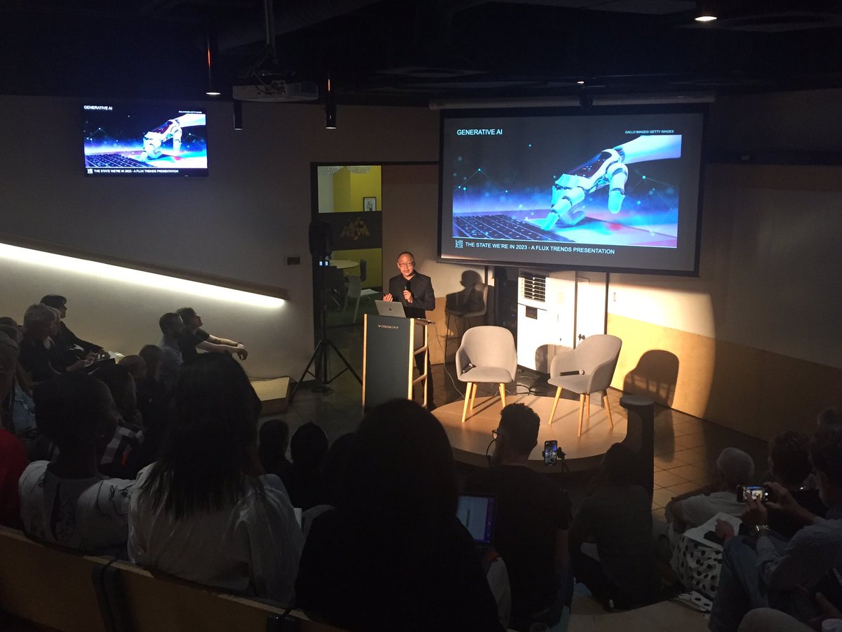 podcastpartybiz's tweet photo. @CliffCentralCom Sales team are out and about attending Heavy Chef Event at Workshop 17, Sandton. Heavy Chef - Founder and CEO @fredroed just introduced @DionChang, CEO of Flux Trends on stage to proceed with his talk and presentation #FluxTrends #GreatUnrevealing #RiseofMachines https://t.co/3gEgOp3rGf