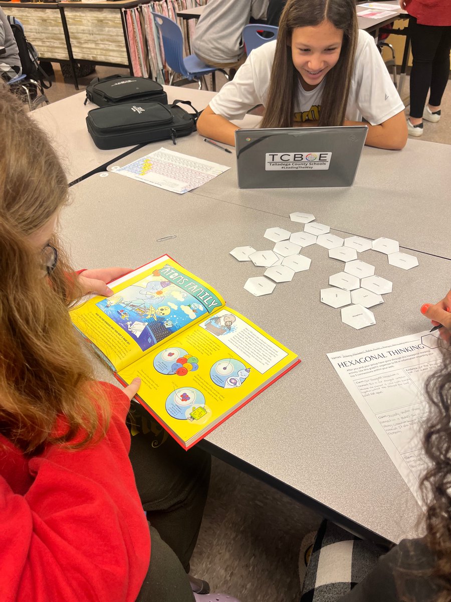 MorganBible's tweet photo. Ss in @hendrixscience class went through a hexagonal thinking activity based around the Periodic Table. Ss analyzed patterns within the table and explained connections utilizing textual evidence. #GoldStandard @dms_tcboe https://t.co/35DvnPApEw