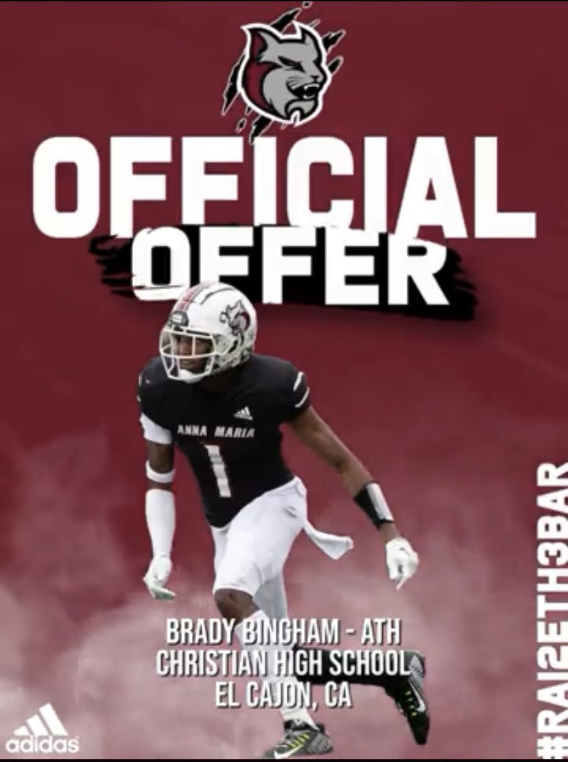 After a great conversation with <a href="/Coach_Thayer/">Nicholas Thayer</a> I am blessed to receive my first offer to <a href="/AMCAT_Football/">AMCAT Football</a> !! All Glory to God!!