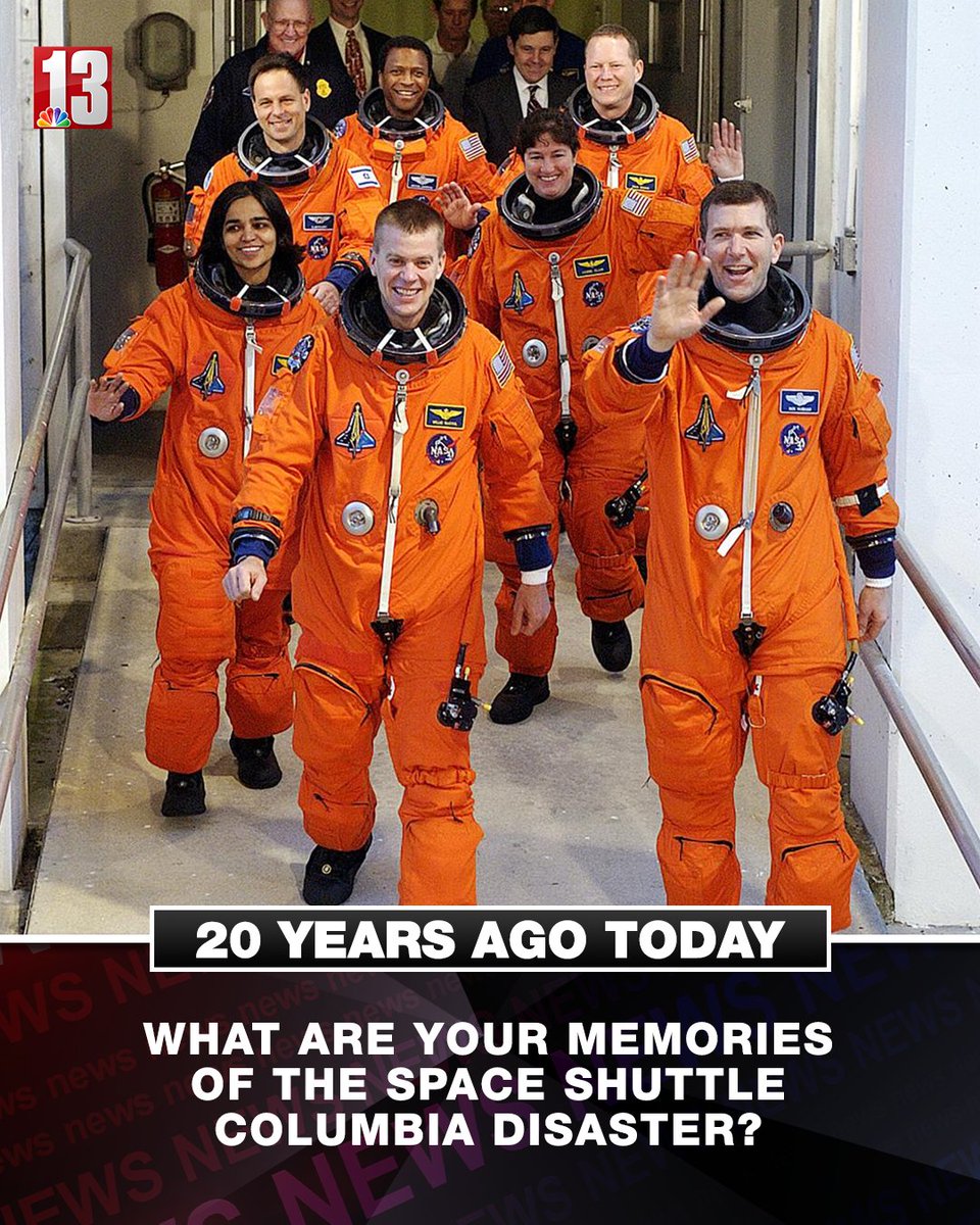 WNYT's tweet image. 20 YEARS AGO TODAY: #SpaceShuttleColumbia broke up upon re-entry. All seven crew members were killed. What are your memories from that Saturday morning?