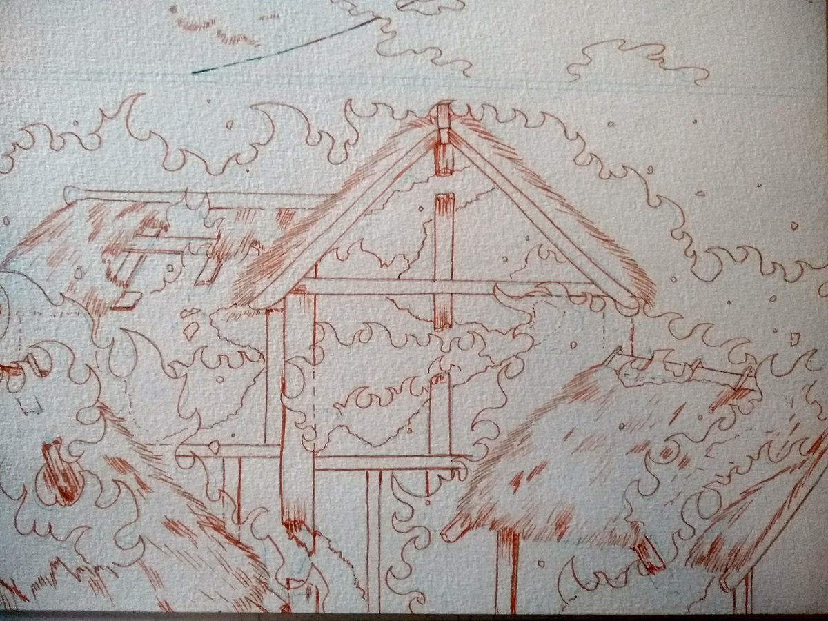 BaingsN's tweet photo. The workdoodle spirit ain't with me today, so have the best background I've ever lined .

#baings #comicpageswip #backgrounds #penandink #orangeink https://t.co/vtuervmhMF