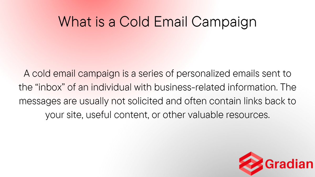 GradianLabs's tweet photo. "Cold email marketing is a way of communicating with a list of prospects, by using email as the main way of communication. A successful cold email strategy is not only read by your prospects, but you also receive some replies as part of campaign.
#coldemail #sales #gradianlabs https://t.co/ofyPI2v76q