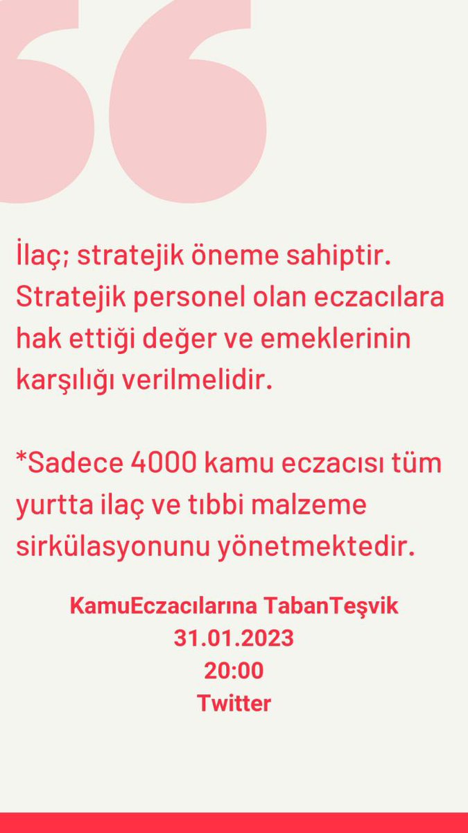 Hakkımızı alana kadar buradayız... 

KamuEczacılarına TabanTeşvik