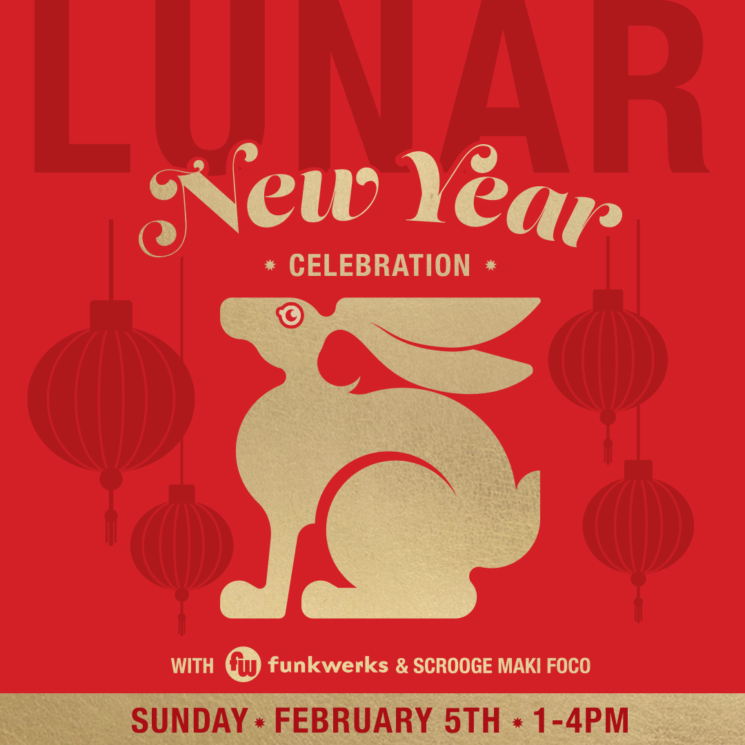 This Sunday, join us in the taproom from 1-4pm for tasty Asian-Fusion cuisine from Scrooge Maki FoCo, live music, and free gifts to bring you luck in the new year. Plus, we'll be pouring a special Sichuan Peppercorn Saison made exclusively for the event! ⁠🍺