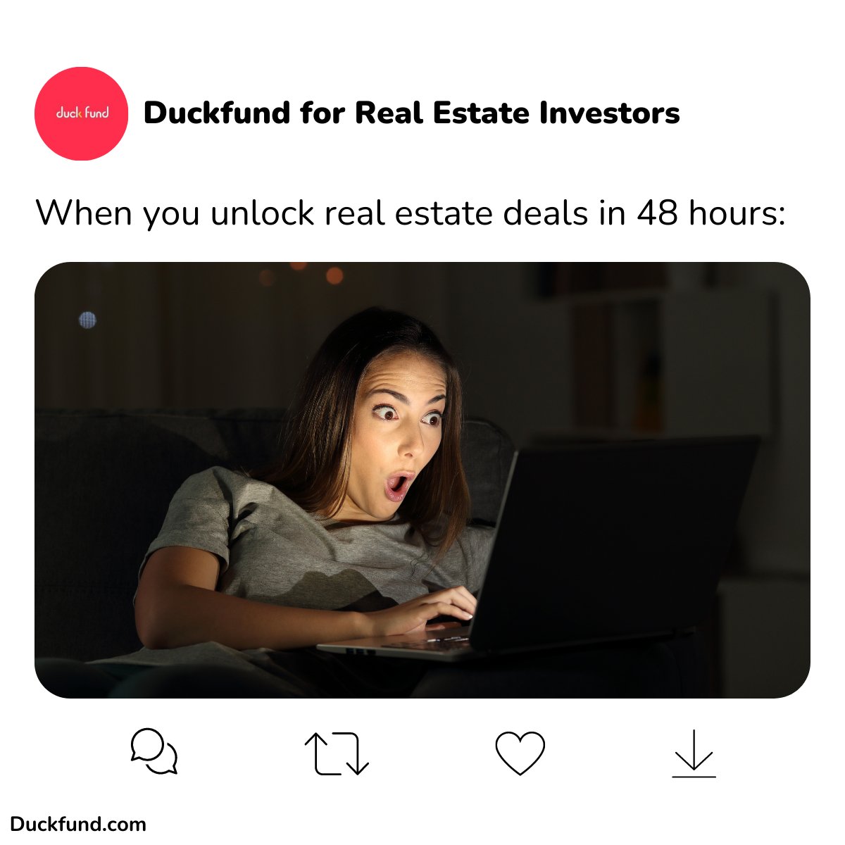 duckfundREI's tweet photo. That's the best feeling. Do you feel identified? 

We want you to focus on choosing the best deals rather than managing money for deposits. 🤝

👉 Try #duckfund NOW: https://t.co/7m47nJAU9R

#financingoptions #realestate #realestateinvestors #investors https://t.co/vRcPrMA3DY