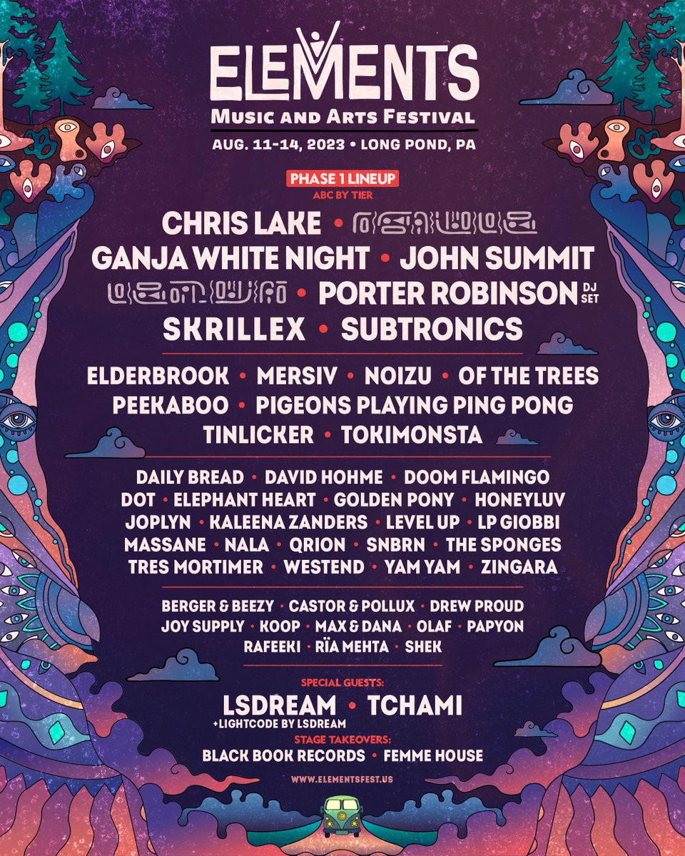 VIP GIVEAWAY — @ElementsFest_ reveals 2023 lineup: @Skrillex, @PorterRobinson, @Subtronics + more. ENTER NOW for a chance to win (2) VIP tickets + camping to #Elements. To enter: 1. Follow @TheFestiveOwl 2. RT this tweet Bonus 👉 bit.ly/3HJYNZF Winner contacted 2/14.