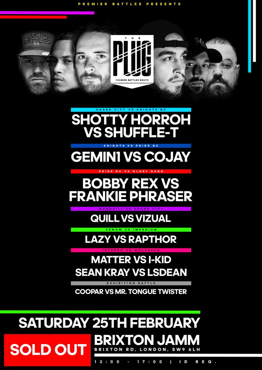 TroubzPLG's tweet image. #Plug3 is sold out. The venue is at capacity and we can’t sell any more tickets. We also CAN’T LET PEOPLE IN INSTEAD OF TICKET HOLDERS 
If you got a ticket big up yourself on making sure you present at one of the best cards of the year 

See you there! 🔌

@PremierBattle