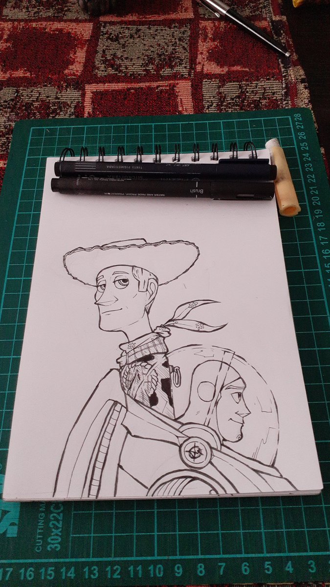 Mariano06939370's tweet photo. -Amigos que se van por distintos caminos
-friends who go their separate ways
#ToyStory #inkbrush #inkart #traditional #disney #toystory4π€ π #animation #pixar #cartoon #drawing #orginaldrawing #drawgod #friendship #ink #process #woody #buzzlightyear #lightyear https://t.co/ccUdiPohmq