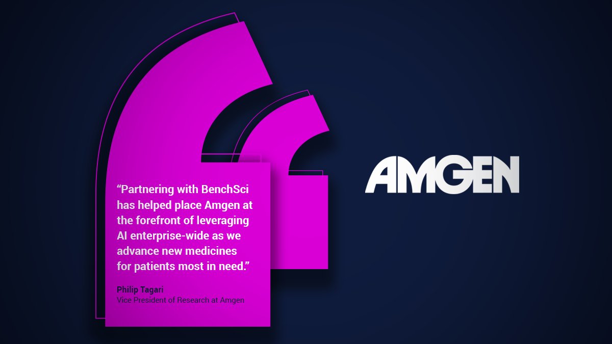 BenchSci's tweet image. Today we launched a revolutionary platform to accelerate #DrugDiscovery. This was only made possible through strong partnerships with industry leaders like Philip Tagari &amp;amp; the @Amgen team.

Learn about our collaboration &amp;amp; the creation of #ASCENDbyBenchSci: blog.benchsci.com/bringing-ascen…
