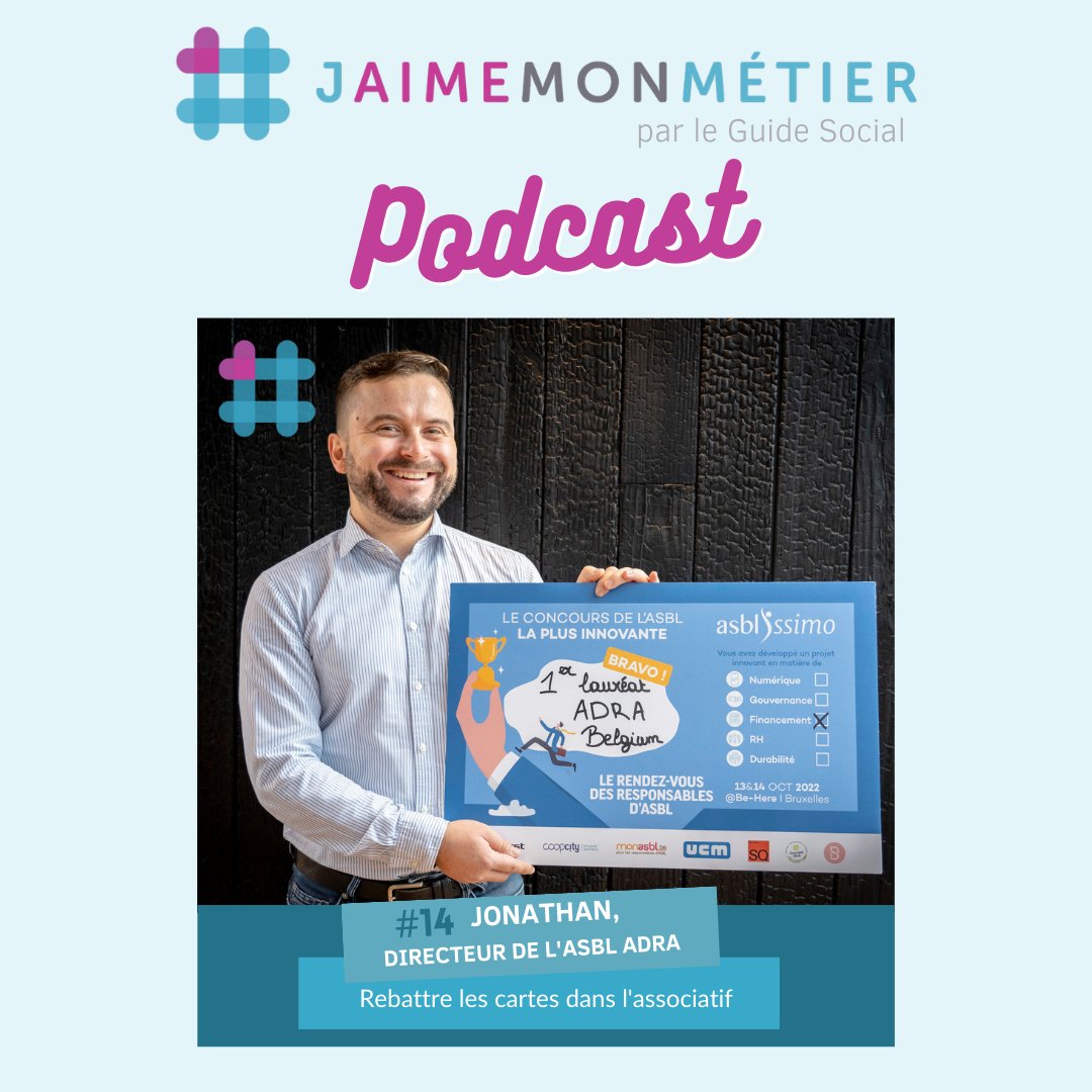 ASBLissimo's tweet photo. Le directeur d'@ADRABelgium, grande gagnante de notre concours de l'ASBL la plus #innovante, partage son expérience de responsable associatif dans le #podcast de #jaimemonmétier du Guide Social 🎧

🔗 https://t.co/8cJaAvOHPK

#asbl #association #inspirant #temoignage  #durabilité https://t.co/0c63zoB3tV