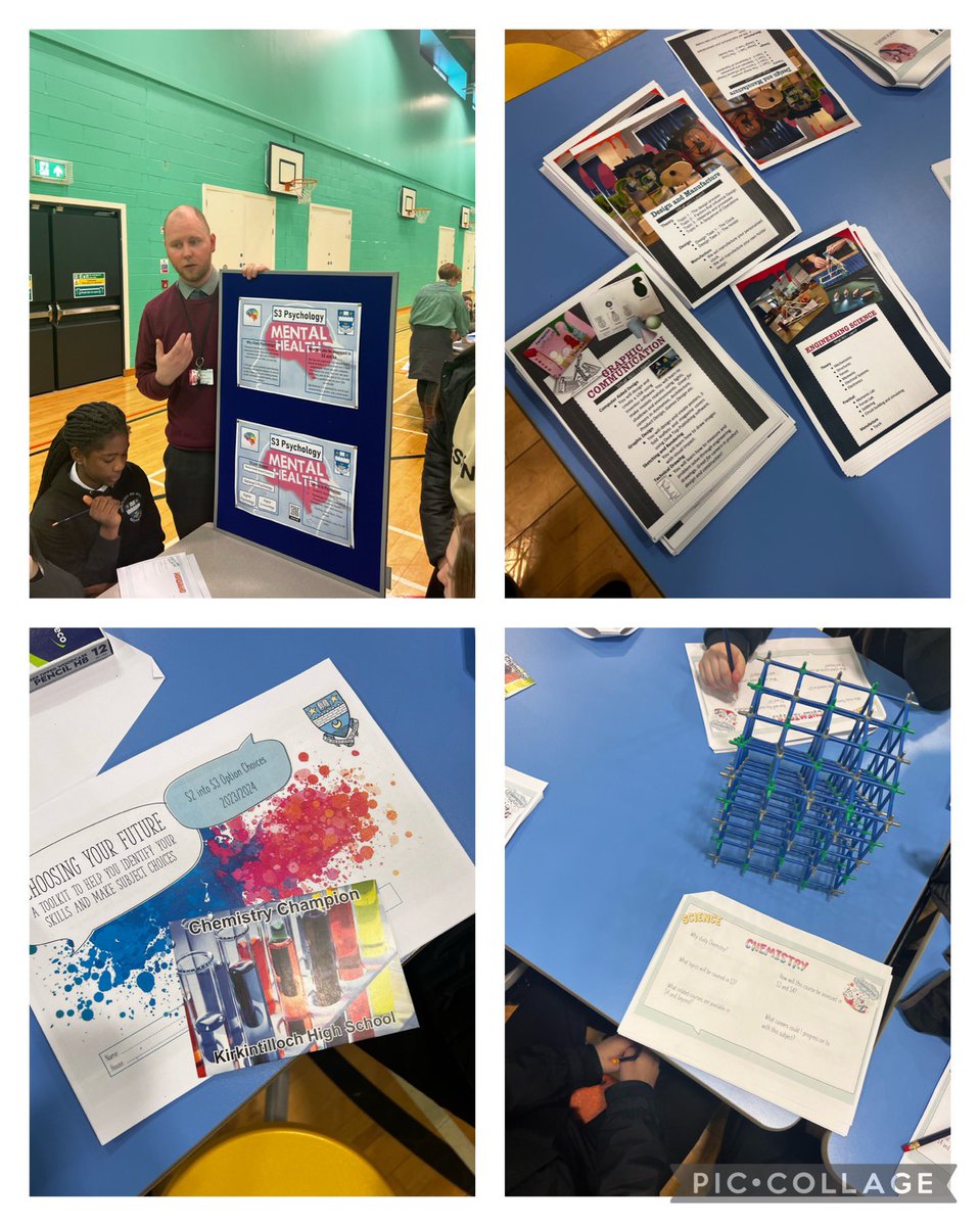KirkintillochHS's tweet photo. Our S2 learners had a great start to their options pathway process yesterday with our curricular carousel. They got to hear all about the different subjects on offer as they progress to S3. Thanks to Mrs Docherty and the guidance team for organising! #DYW #PupilPathways ๐โ๏ธ https://t.co/bkOFuVhRfv