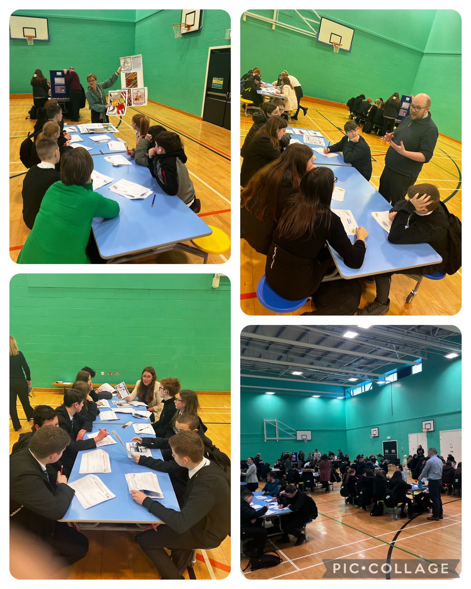 KirkintillochHS's tweet photo. Our S2 learners had a great start to their options pathway process yesterday with our curricular carousel. They got to hear all about the different subjects on offer as they progress to S3. Thanks to Mrs Docherty and the guidance team for organising! #DYW #PupilPathways ๐โ๏ธ https://t.co/bkOFuVhRfv