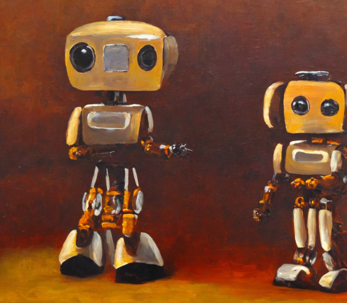 rayerne's tweet photo. @staxxnft Happy Robot. Created on Dalle. https://t.co/itKfSYVQAV