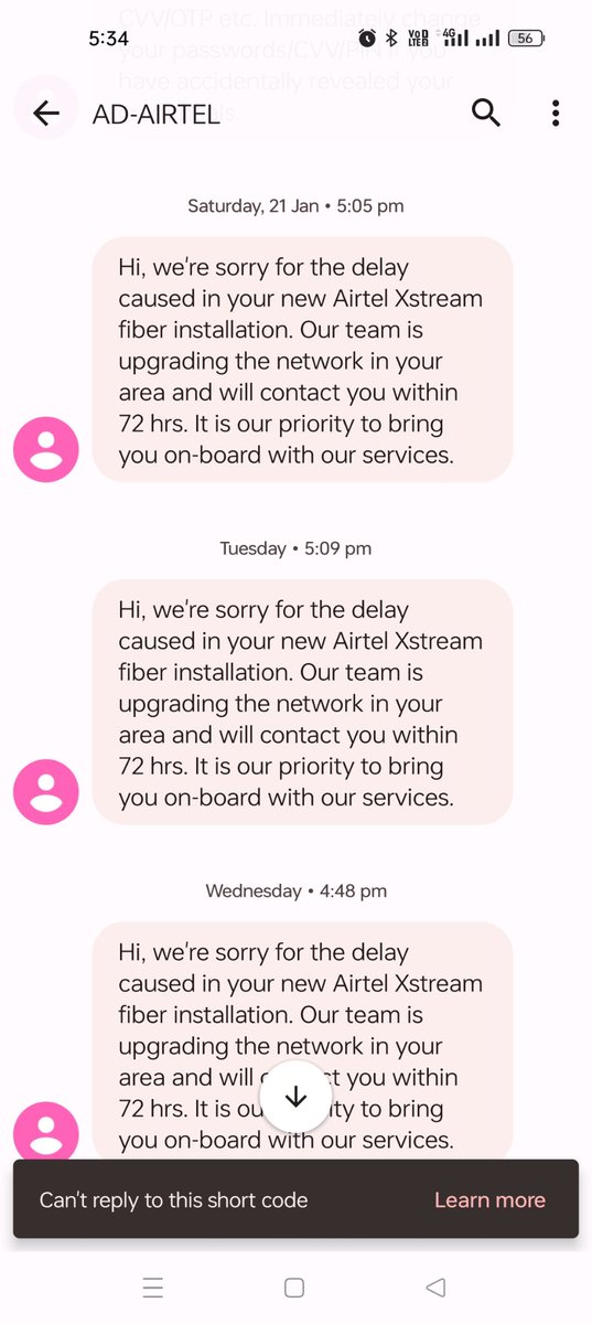 drveeraragavan's tweet photo. @airtelindia I had gone for Airtel fiber connection on jan 19 2022 , executive Alex ,Chennai Perumbakkam had given a quick response till the payment , once after that till now not installed and he is not replying to calls and messages. https://t.co/zzOj8suazF